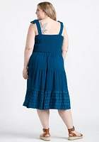 Women's Eyelet Midi Dress