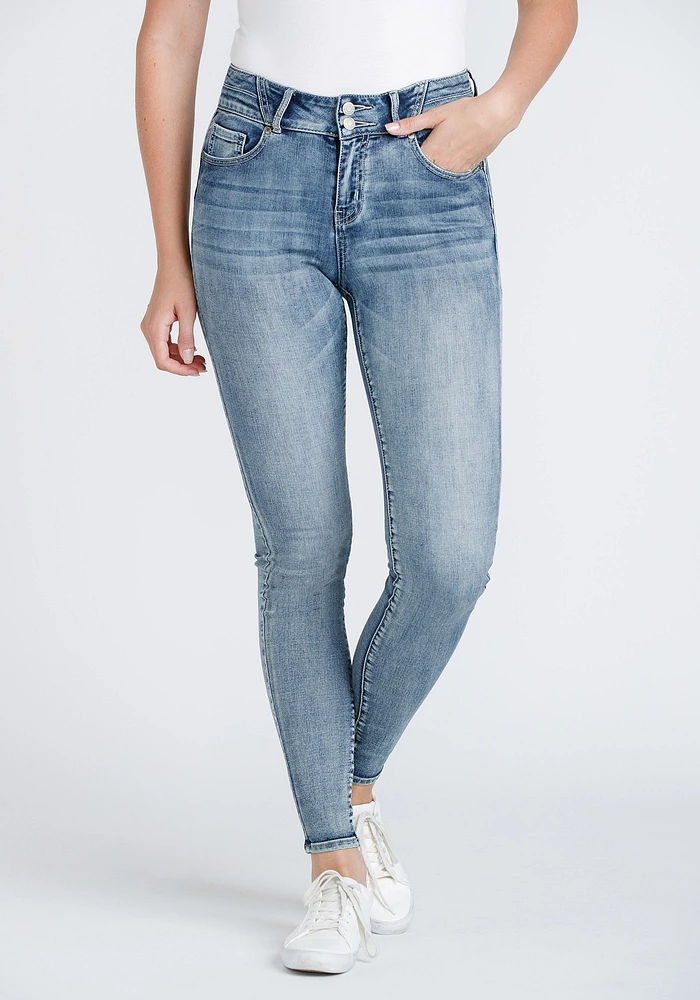 Women's 2 Button Waist Skinny Jeans