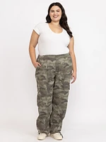 Women's Plus 2 Button Camo Baggy Cargo Pants