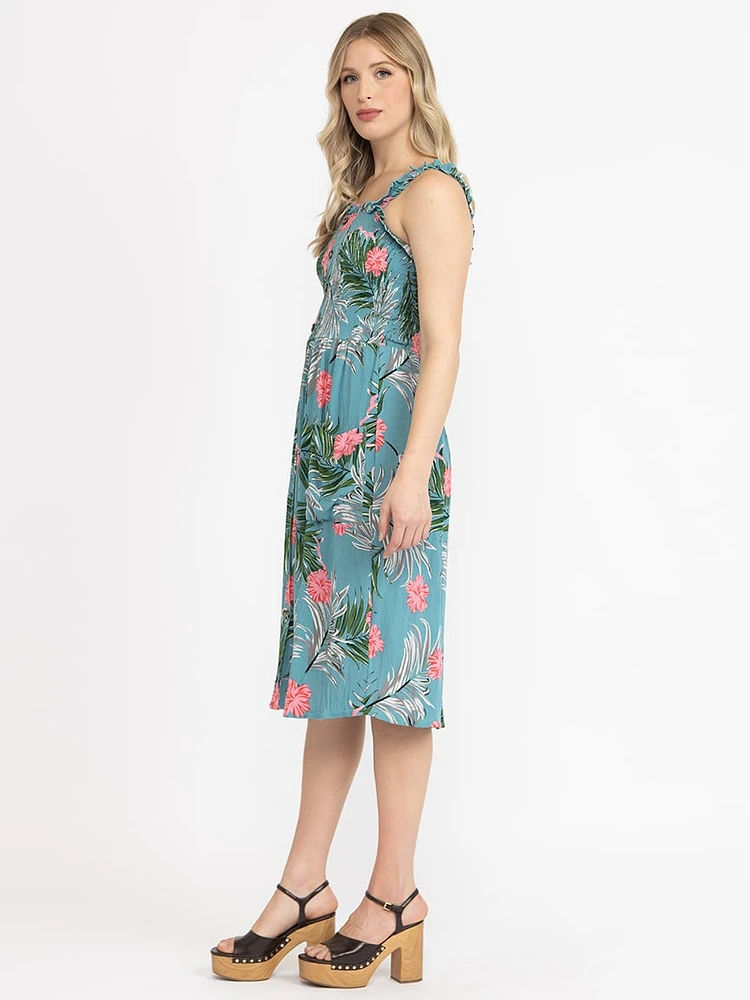 Women's Smocked Button Front Dress