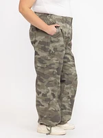 Women's Plus 2 Button Camo Baggy Cargo Pants