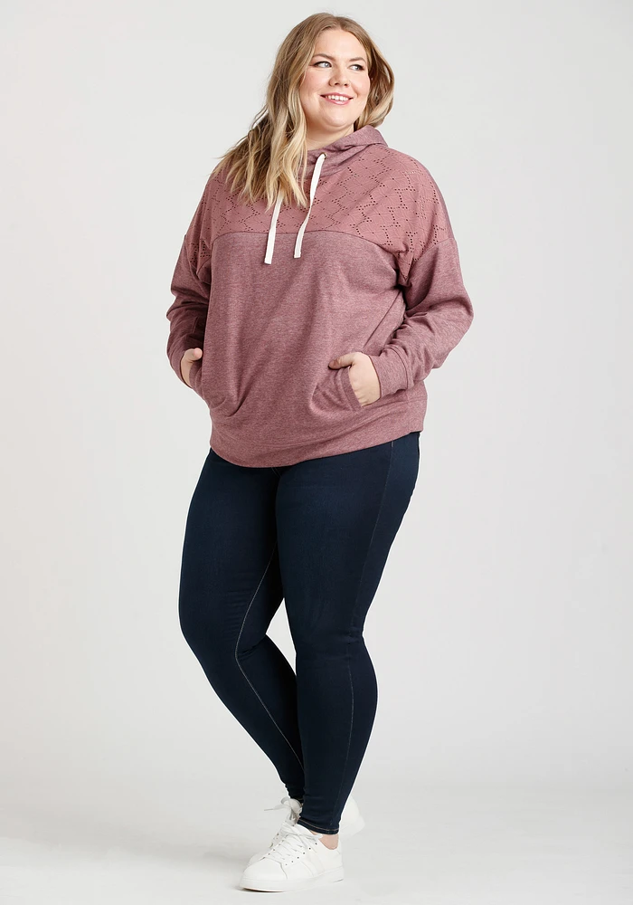 Women's Lace Insert Hoodie