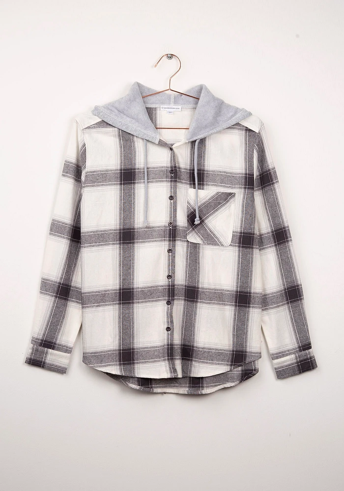 Women's Flannel Plaid Hoodie