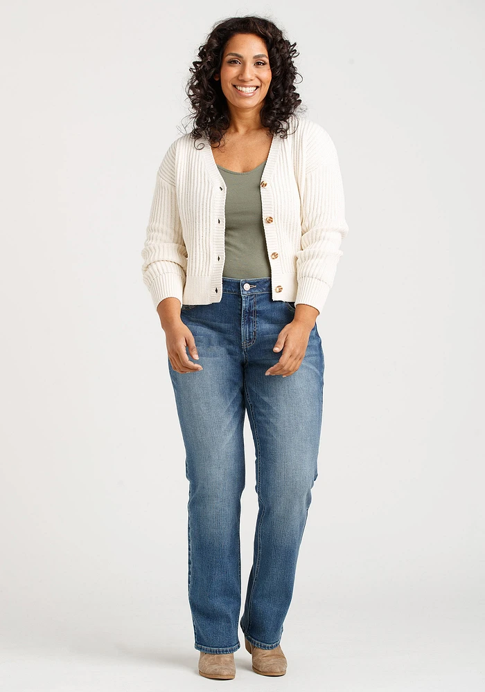 Women's Ribbed Button Up Cardigan
