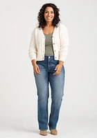 Women's Ribbed Button Up Cardigan