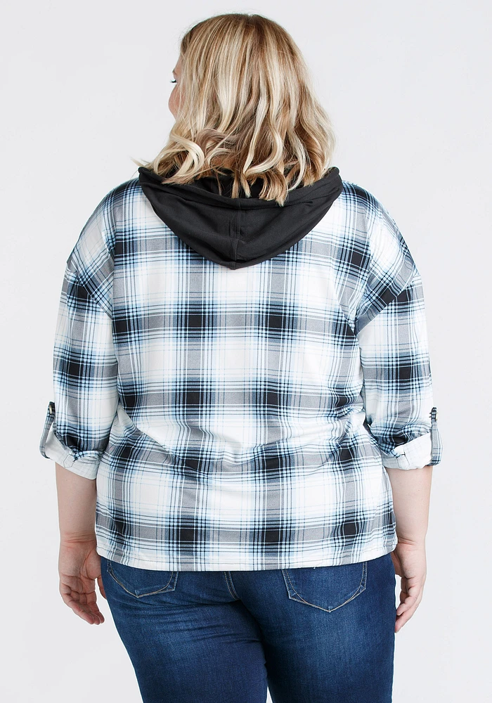 Women's Plaid Popover Hoodie