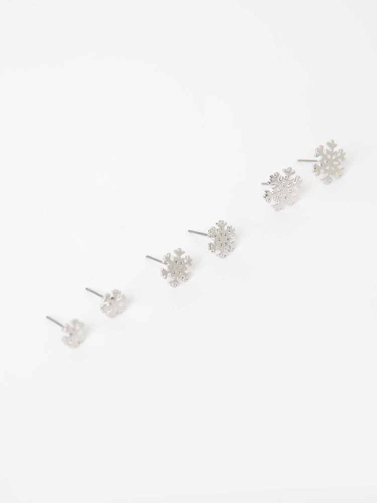 Women's Dainty Snowflake Stud Earrings