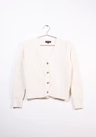 Women's Ribbed Button Up Cardigan