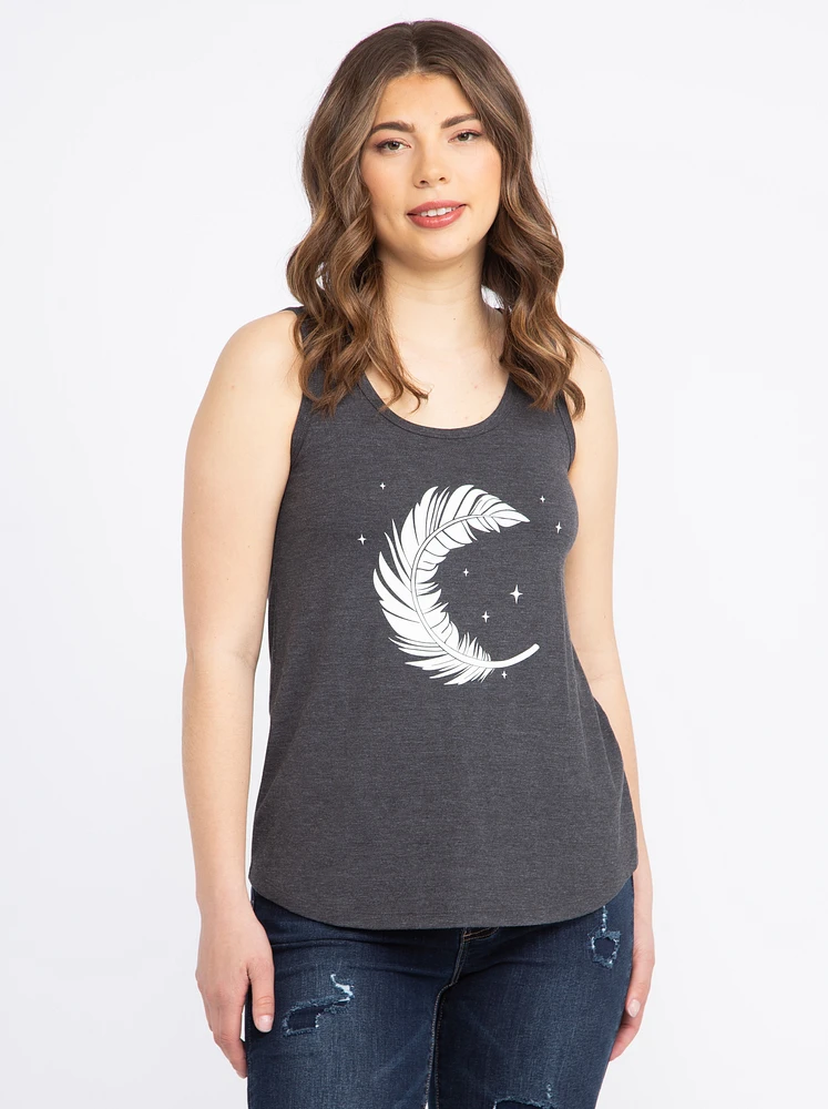 Women's Feather Scoop Neck Tank
