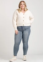 Women's Ribbed Button Up Cardigan