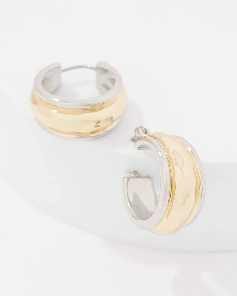 Silver + Gold Hoop Earrings