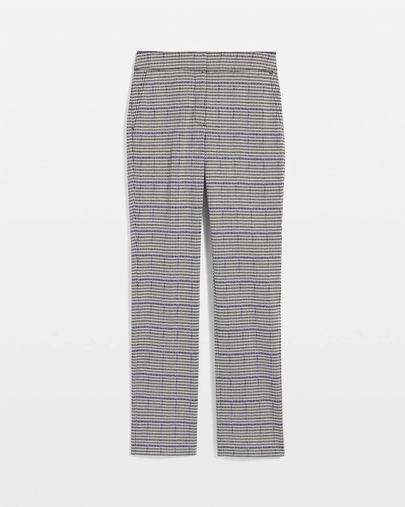 Straight Leg Houndstooth Luxe Plaid Pants