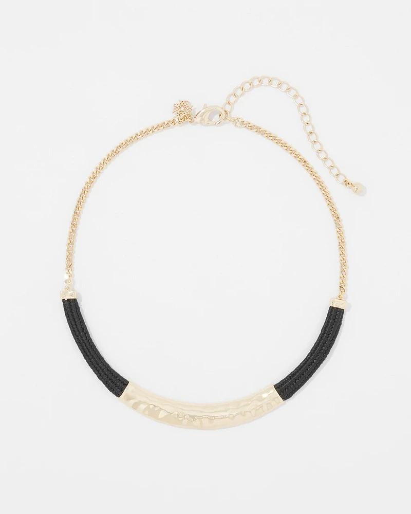 Gold + Black Raffia Collar