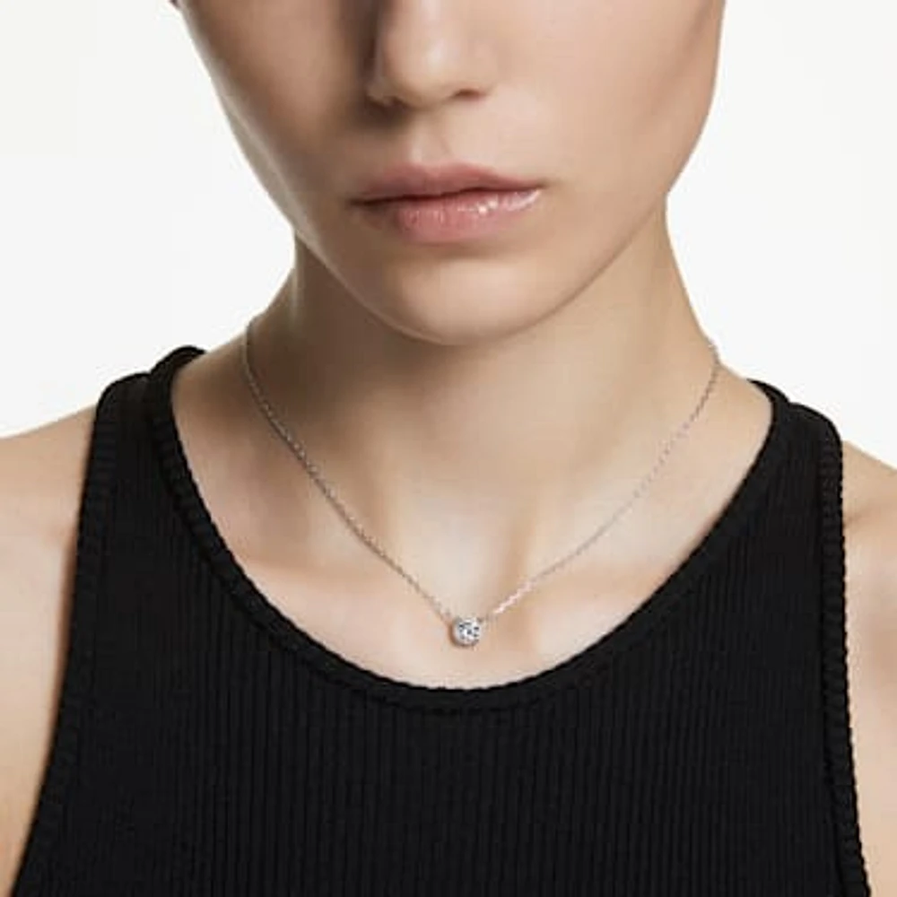 【Swarovski】 Constella Pendant White Rhodium Plated Constella pendant, Pavé, Round cut, White, Rhodium plated