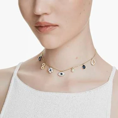 Swarovski Symbolica necklace, Moon, infinity, hand, evil eye