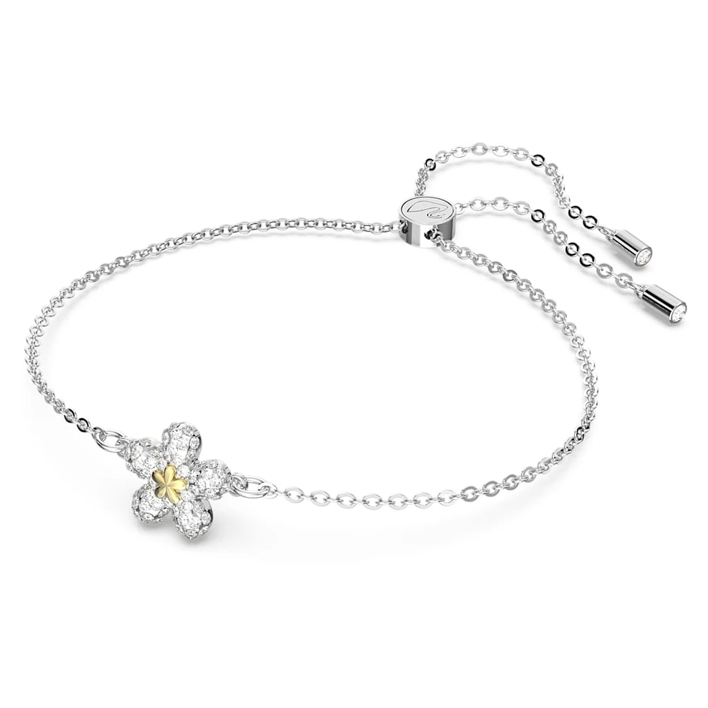 Swarovski Tough bracelet, Flower, White, Mixed metal finish