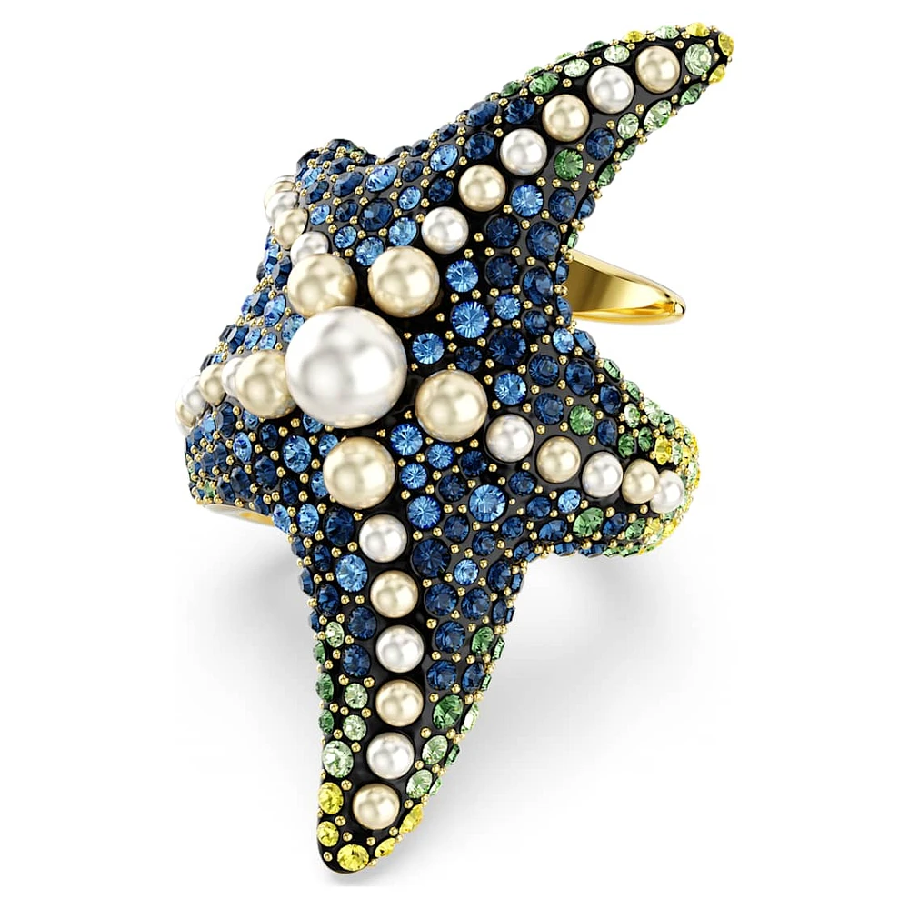 Swarovski Idyllia cocktail ring, Crystal pearls, Starfish