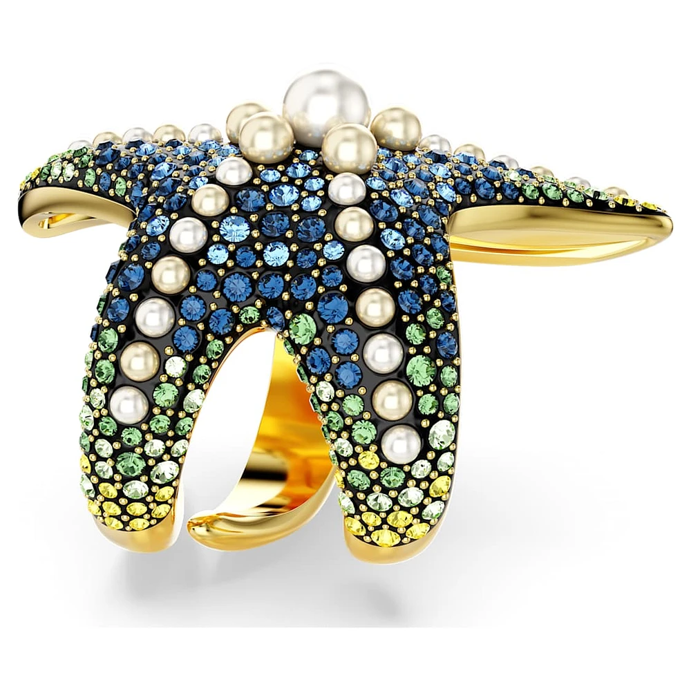 スイート Swarovski Idyllia cocktail ring, Crystal pearls, Starfish