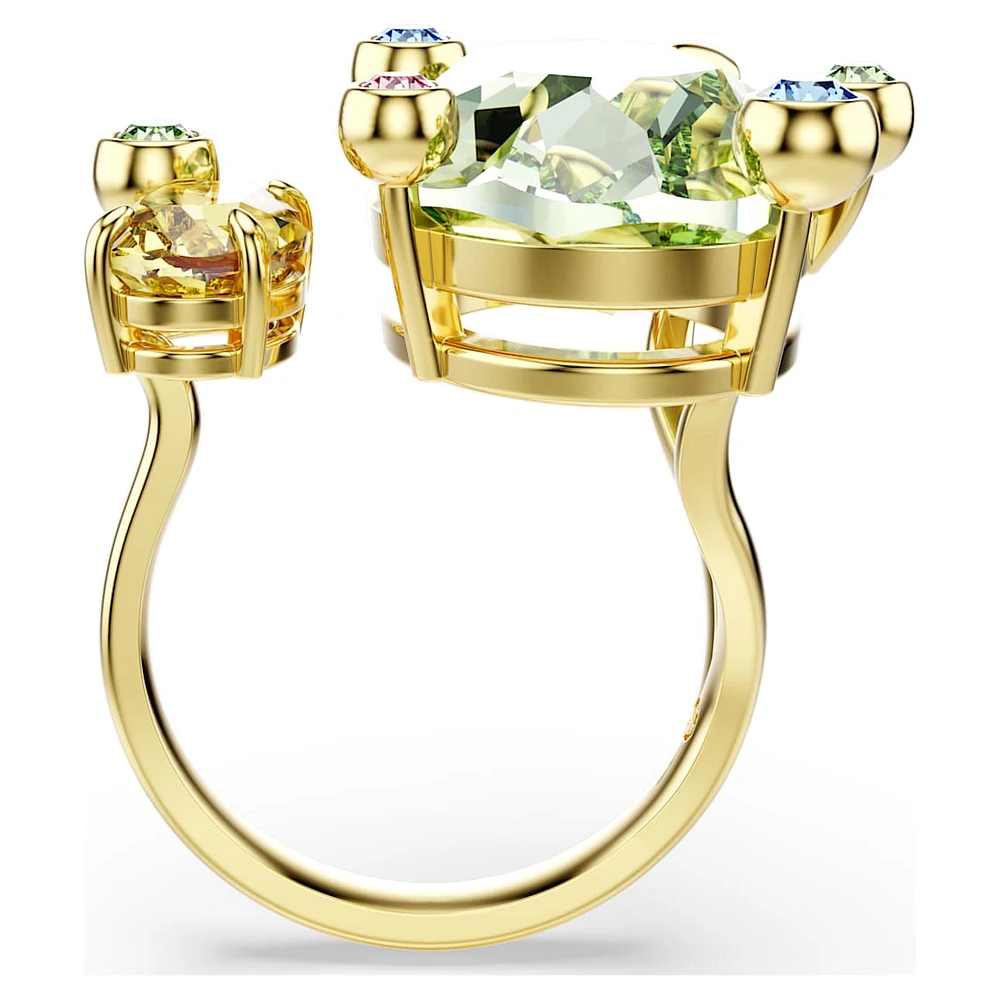 Swarovski Gema open ring, Mixed cuts, Multicoloured, Gold
