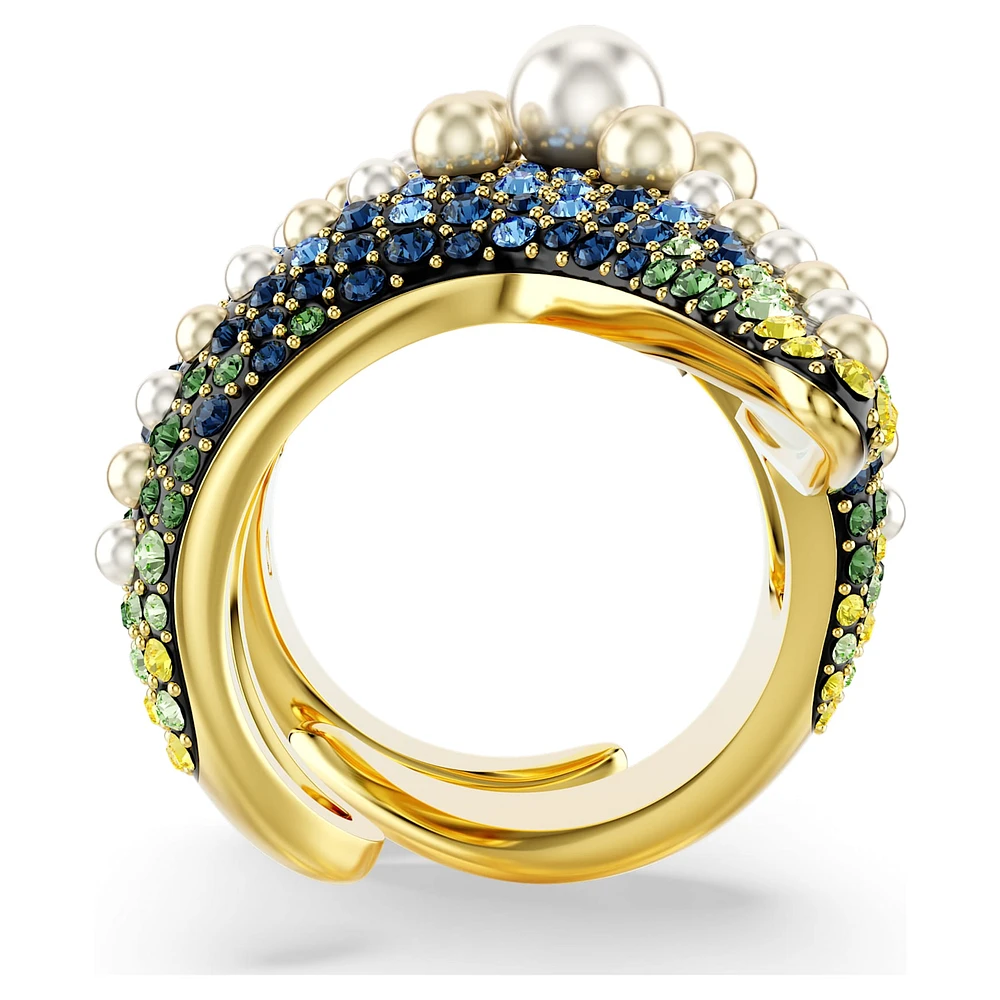 【話題:水中OK:色あせなし】AVARIA☆Navia Gold リング Swarovski Idyllia cocktail ring, Crystal pearls, Starfish