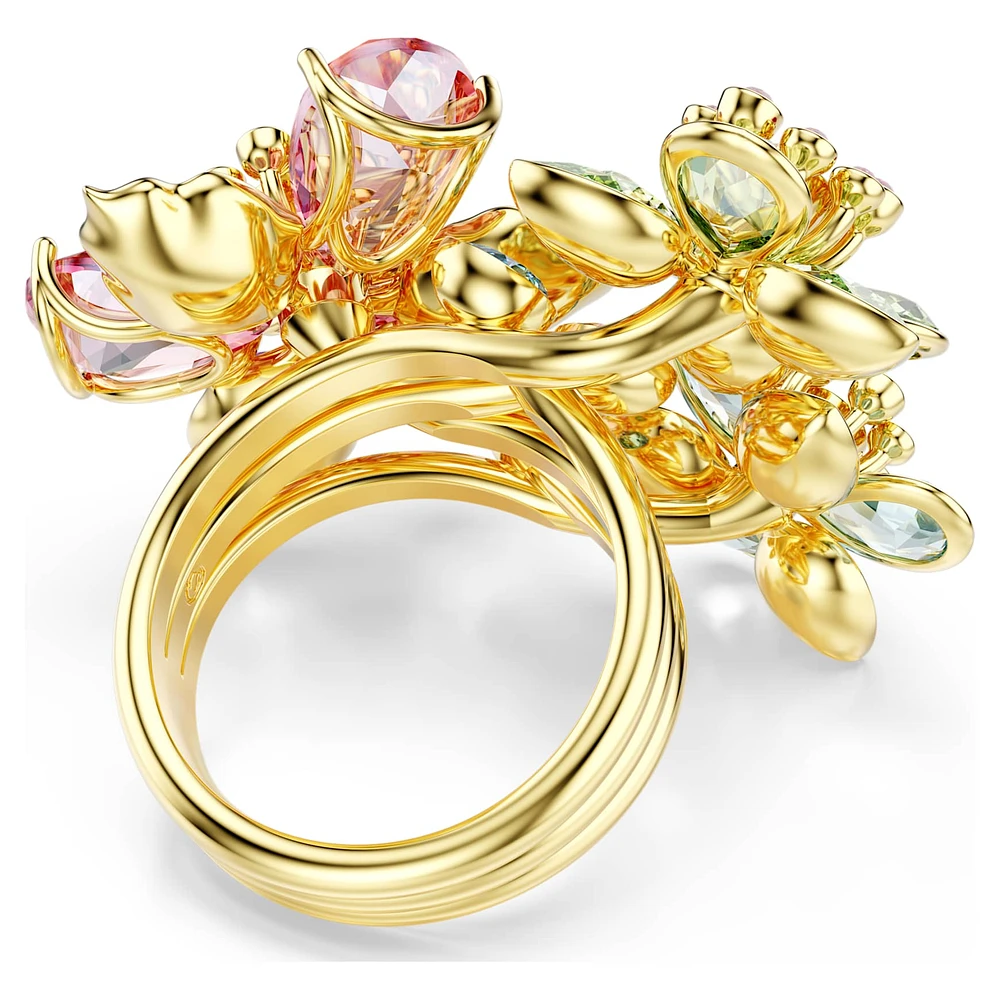 Swarovski Idyllia ring, Mixed cuts, Flower, Multicoloured