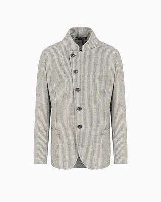 EMPORIO ARMANI Guru-collar jacket with off-centre fastening