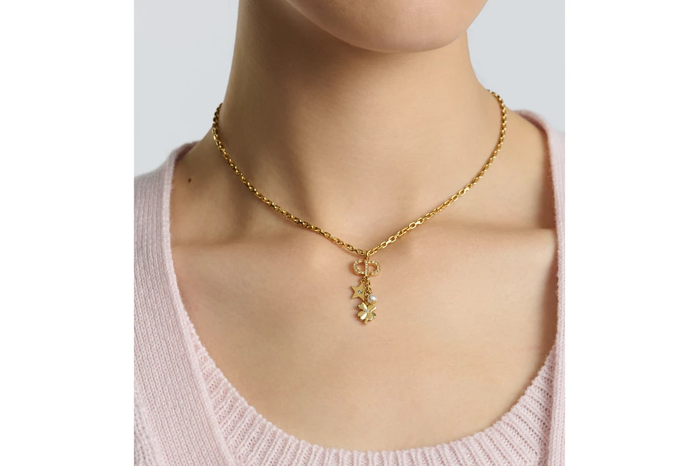 Dior Petit CD Lucky Charms ネックレス Petit CD Lucky Charms Necklace Gold-Finish and Silver-Finish