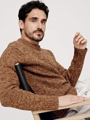 スウェット・トレーナー   Wool Blend Crew Neck Knit Sweater Brown M Wool Blend Crew Neck | Men | | Cubus