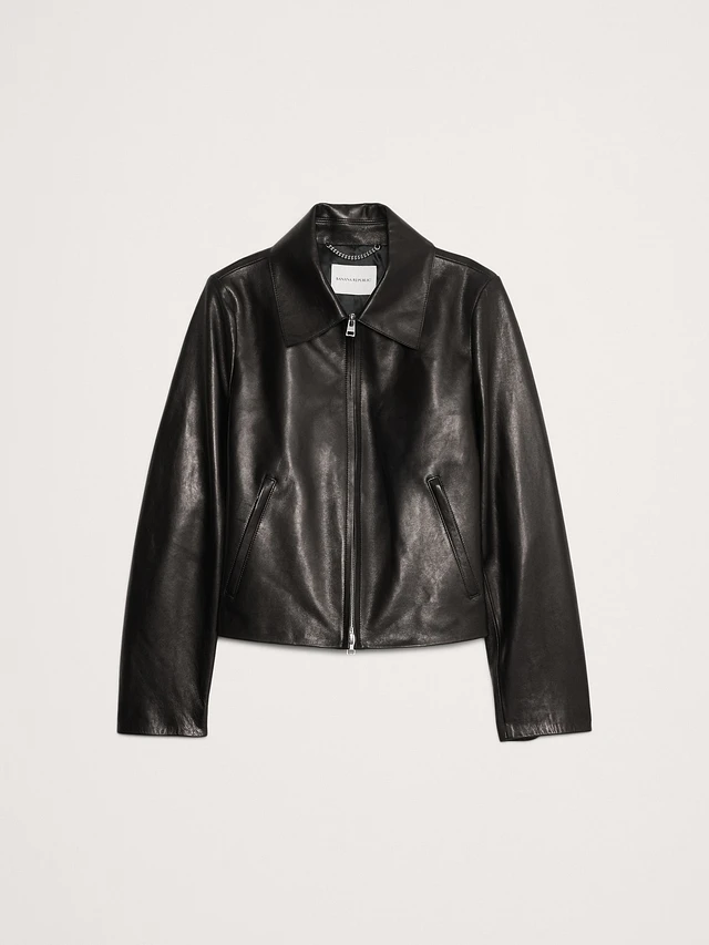 Banana Republic Minimalist Leather Jacket | Square One