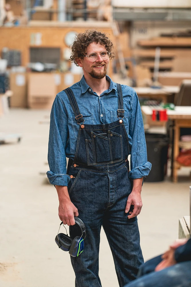 DENIM DUNGAREE 新品 8OZ DENIM + DUNGAREE LEFT SIDE ZIPPER LONG SK(FREE SIZE