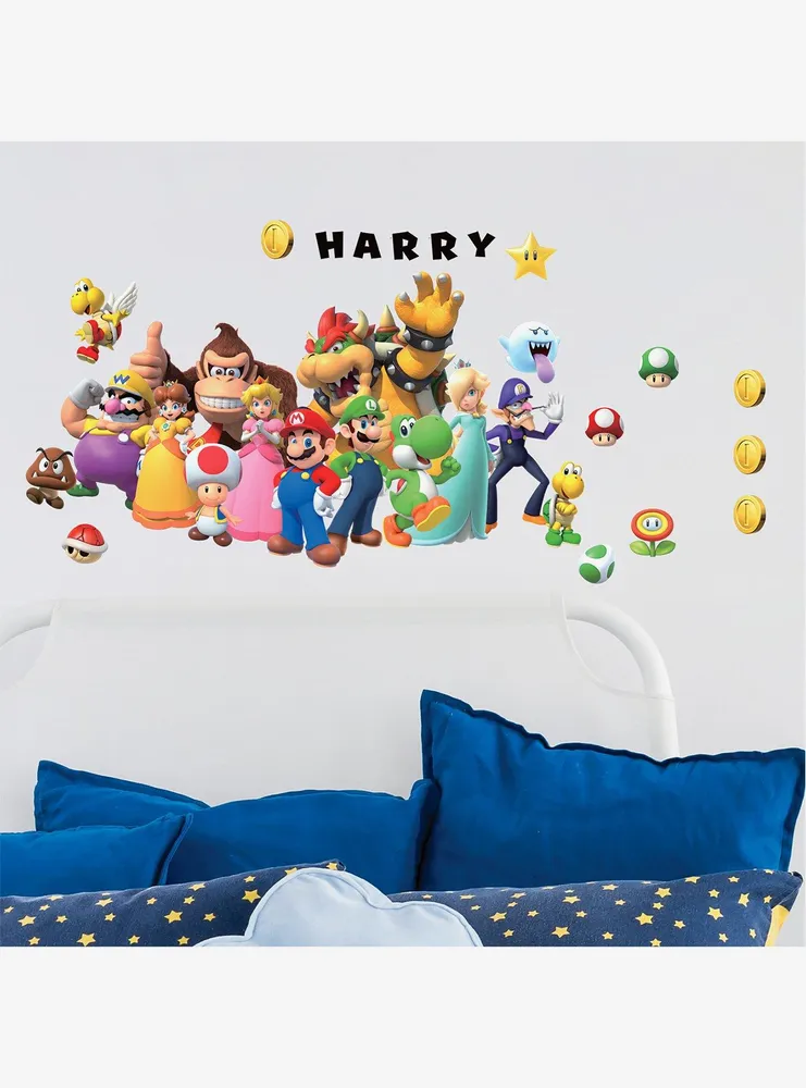 Gamer Super Mario Giant Peel & Stick Wall Decal With Alphabet at Mall ...