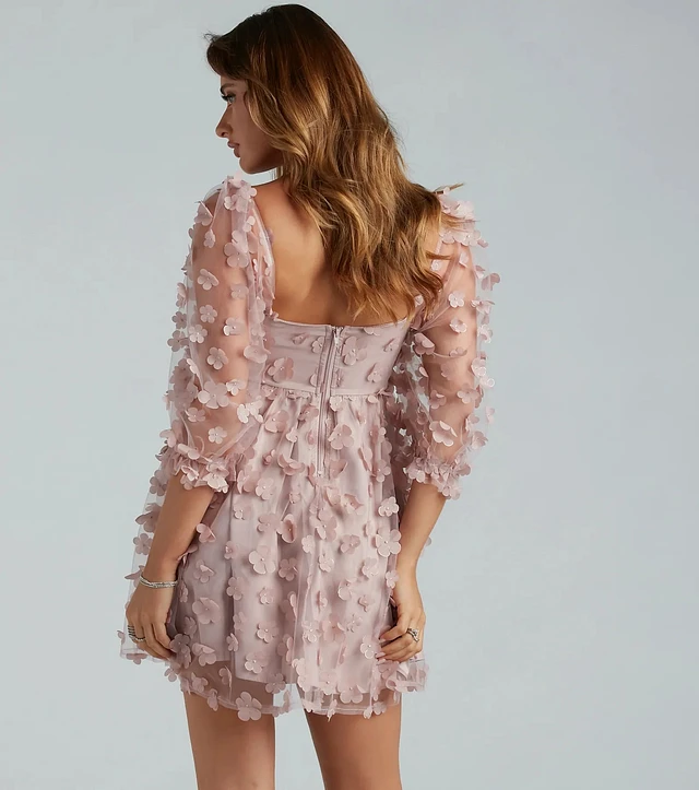 DANSKIN（Mチェルシーローズ） Windsor Sunshine Daisy Flower Mesh Skater Dress at Hamilton