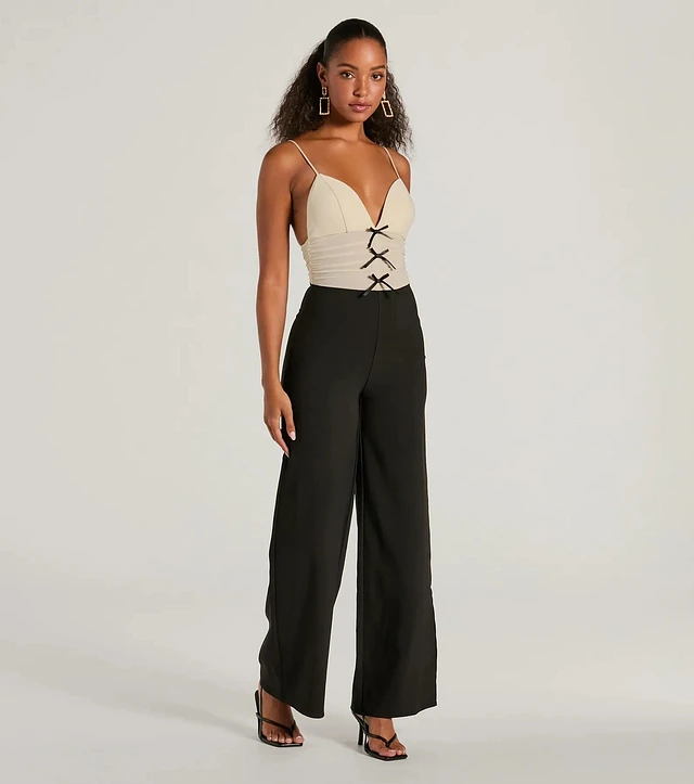 【andequal】ribbon shoulder combinaison ribbon shoulder combinaison – andequal
