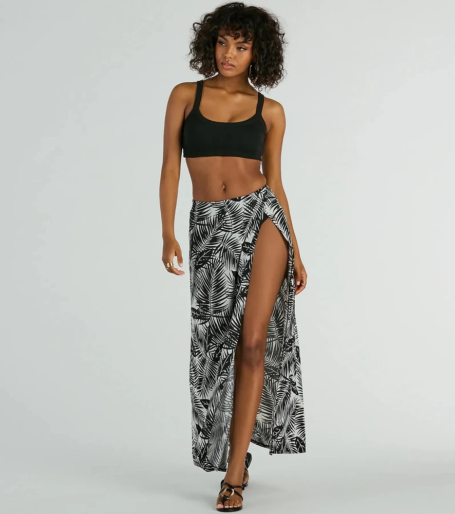 Windsor Tropical Vibes High Slit Wrap Maxi Skirt | MainPlace