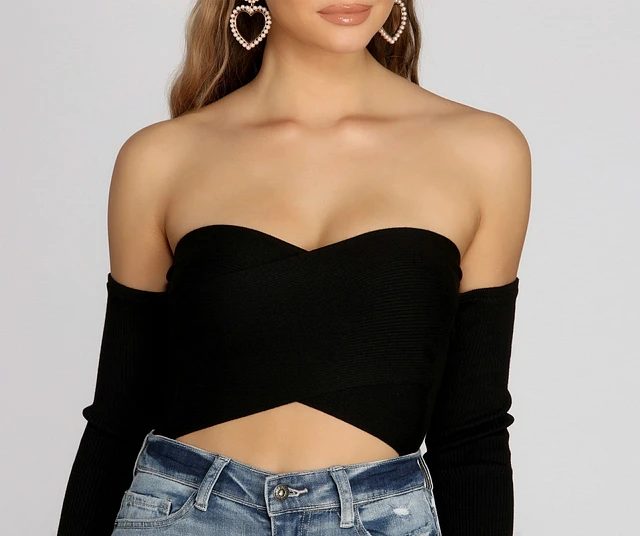 eaphi RIB KNIT BUSTIER【secret】 Windsor Adore You Ribbed Knit Bodysuit at Foxvalley Mall in