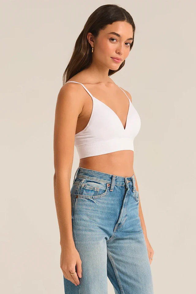 Z Supply Sophia T-Shirt Bra | White | Pacific City