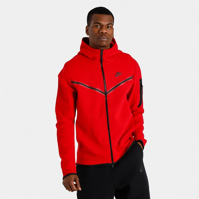 Nike Sportswear Tech Fleece Full Zip Hoodie Windrunner Gym Red