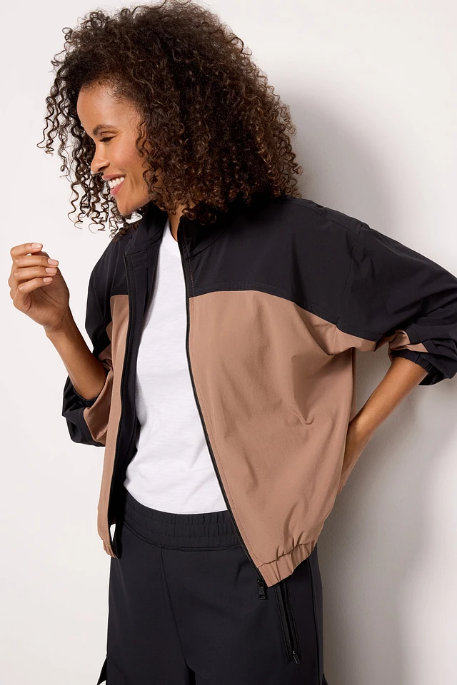 トリーバーチtory sport紺白カラーブロックトラックジャケット Colorblock Track Jacket: Women's Designer Jackets | Tory Sport