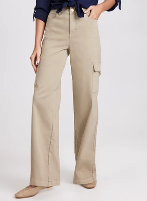 ★2023SS新作★WOOALONG★Silket colored wide cargo pants Olyvenn Deals Women's Plus Size Casual Cargo Pants Parachute