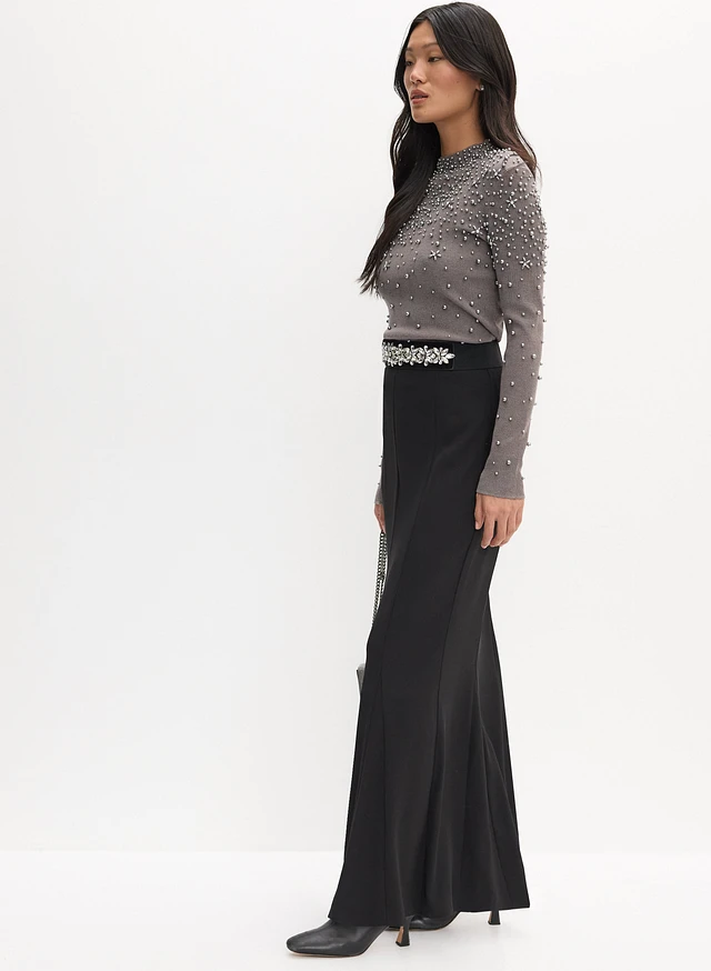 【MIAE】Miae rose satin skirt Melanie Lyne Trumpet Hem Maxi Skirt | Place Rosemère