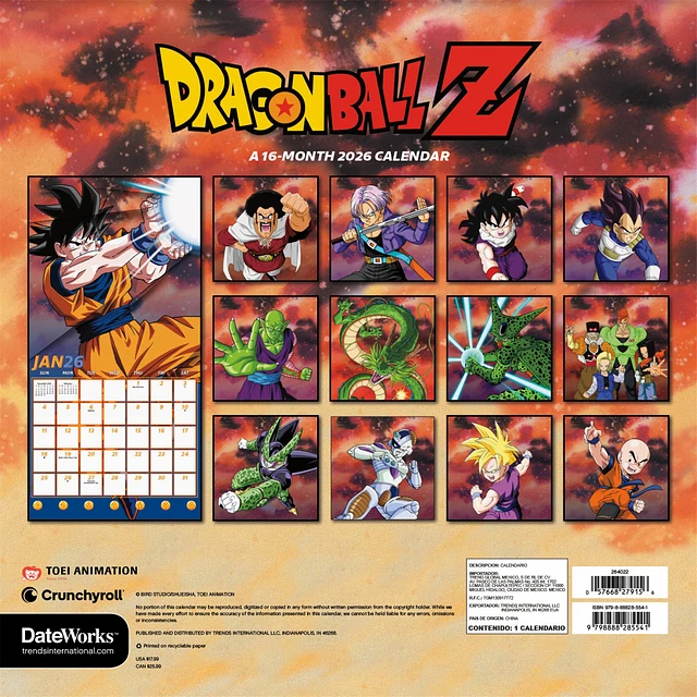 DragonBallZ 1991 カレンダー DragonBallZ 1991 カレンダー