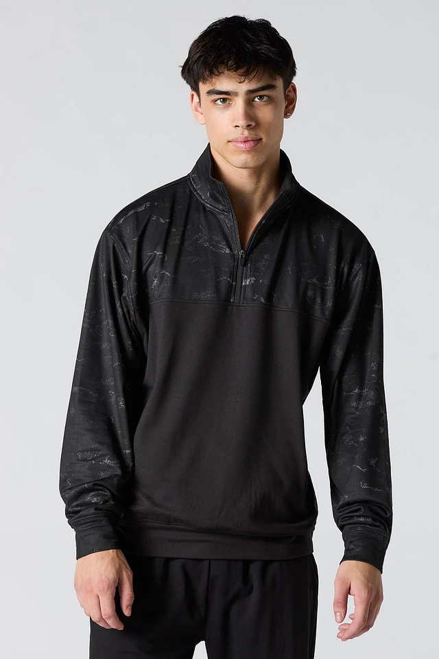 Mens Active Acid Wash Quarter Zip Sweatshirt | Upper Canada Mall