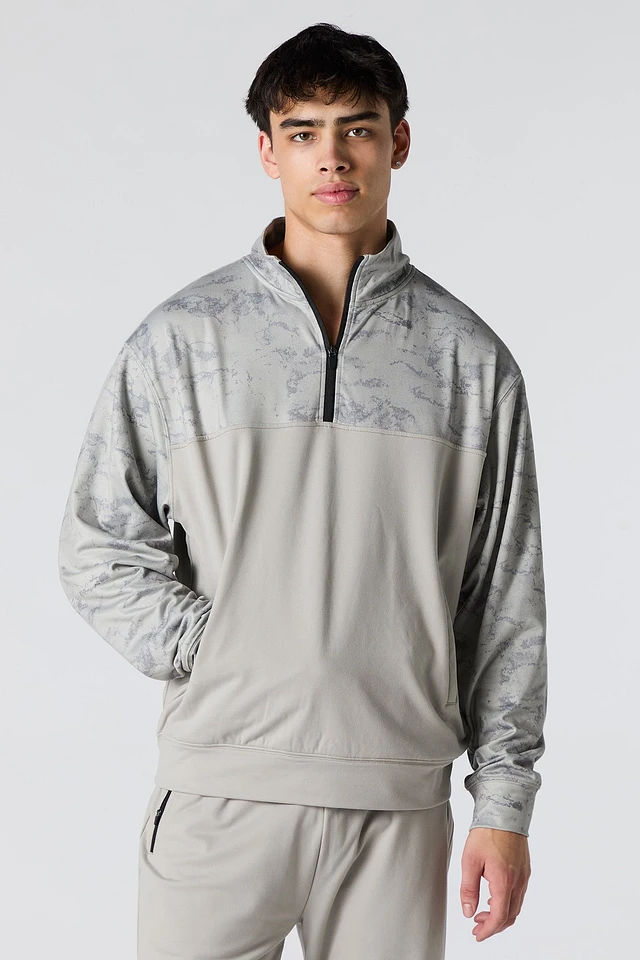 Mens Active Acid Wash Quarter Zip Sweatshirt | Upper Canada Mall