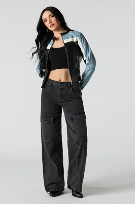 【KOOLOSET】Sean Snap Cargo Wide Denim Cotton On Wide-Leg Cargo Jeans | Square One