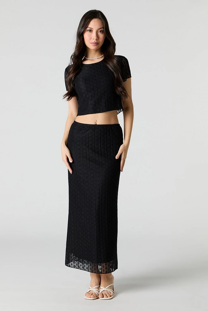 PARTIMENTO WOMAN ♥ LACE FLARE MAXI SKIRT/追跡付 Lace High Waist Flare Maxi Skirt | Love, Bonito SG