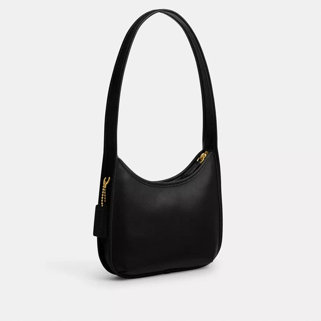 バッグ COACH LEATHER BAG BLACK Coach Black Leather Pleated Crossbody Swingpack Purse Purple
