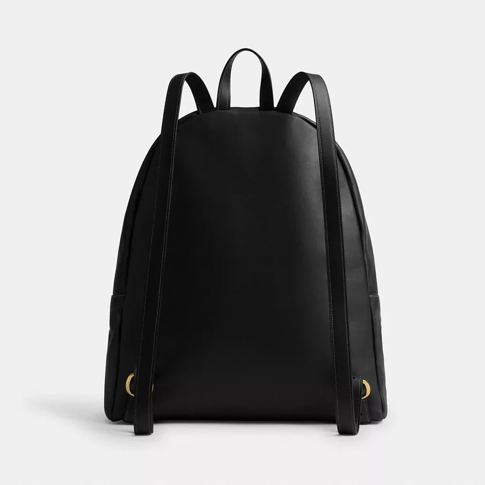 【COACH】Leather Kisslock Large Frame Backpack Coach Leather Kisslock Large Frame Backpack - Backpacks