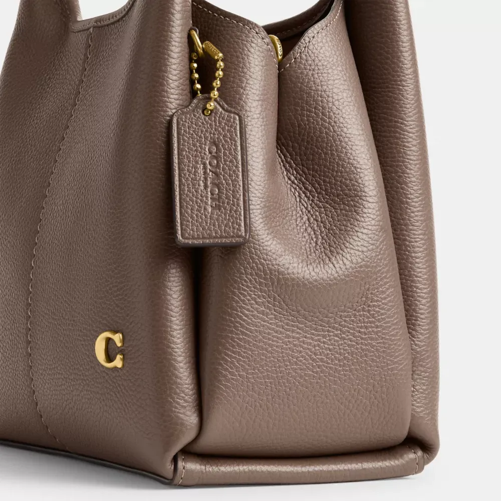 トートバッグ Coach Lana Shoulder Bag - Coach - Leather - Brown ❤️ Coach Lana 23 Refined Pebble Leather/Brass/Maple