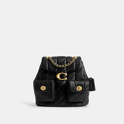 新しいCOACHの定番TABBYシリーズのバックパック、ブラック Coach Tabby Backpack With Quilting | Yorkdale Mall