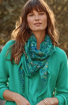 【G FORE】PATTERENED SCARF(WOMEN) / 追跡付 Elizabeth Gillett Silk Square Scarf | Garnet Hill